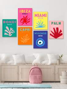 6 Chiếc Trừu Tượng Canvas Nghệ Thuật Treo Tường Poster Hiện Đại Đường San Hô In Hình Cho Phòng Khách Phòng Ngủ Văn Phòng 3 Kích Cỡ Không Gọng - Nhiều màu - Xem 2