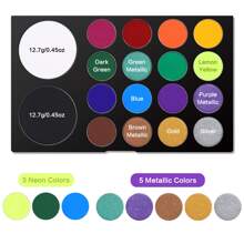 UCANBE Face & Body Paint, Water Activated SFX Makeup Palette - Extra Large White & Black Pan, Professional 18 Color Art Painting Kit For Halloween, Cosplay, Parties, Theater & Stage - 彩色 - 查看 2