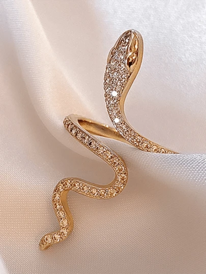 Nooxian 1 Pieza Anillo Abierto En Forma De Serpiente Vintage De Acero Inoxidable Para Mujer