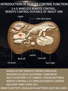 1 hộp Đồ chơi điện Điều khiển từ xa Hình khủng long, Tiếng gầm Velociraptor & Mô hình động vật mô phỏng ánh sáng Spinosaurus Thời kỳ kỷ Jura Quà tặng sinh vật thời tiền sử cho bé trai 3-12 tuổi, Có thể sạc lại, Bộ điều khiển từ xa Yêu cầu pin thông thường (Không bao gồm pin), Màu nâu - màu nâu - Xem 7