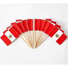100pcs Peru Flag Toothpick, Mini Stick-shaped Cupcake Decorating Accessory - peruvian flag - View 1