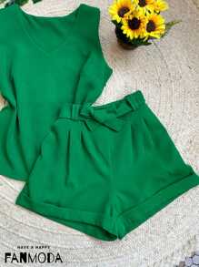 Women Two-piece Outfits - 綠色 - 查看 3