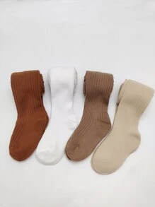 4 Piezas Medias Estriadas Para Niños, Ideales Para Superponer - Multicolor - Ver 3