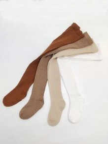 4 Piezas Medias Estriadas Para Niños, Ideales Para Superponer - Multicolor - Ver 1