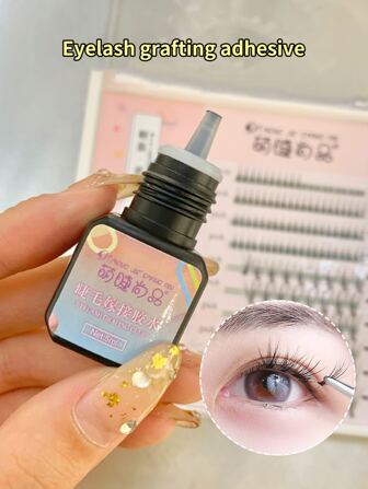 单支黑色5ml睫毛胶，快干，超粘，无痕，防冻，用于睫毛延长，牢固，持久，自然，温和，无刺激，适合日常化妆睫毛胶，睫毛胶