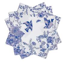 20pcs Blue And White Nian Nian You Yu Theme Party Napkins - party napkins - View 4