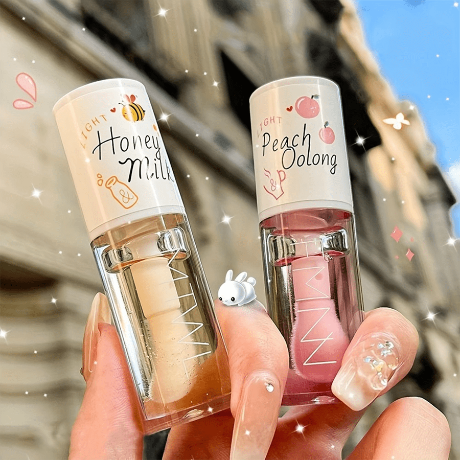 1 pièce Huile Miel Lait & Blanc Pêche Lèvres Traitement À Réparation , Hydrater , Alléger Et Hydrater Lèvre