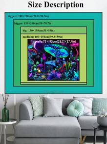 1 Tấm Thảm Treo Tường Phản Ứng Uv Họa Tiết Nấm Cho Phòng Khách, Phòng Ngủ, Văn Phòng, Trang Trí Nhà Cửa, Trang Trí Tiệc, Miễn Phí Bộ Lắp Đặt, Dễ Dàng Treo - Nhiều màu - Xem 4