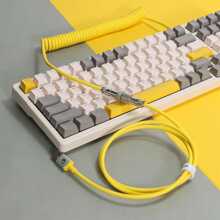 K3MAX Wired Gaming Keyboard, Apex Pro TKL Mechanical Keyboard 75% with 18 RGB LED Backlit, Compact Retro Keyboard Hot Swappable 100 Keys, Anti-ghosting MX Linear Red Switch, for Win/Mac - Yellow - View 3