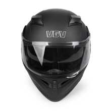 1pc Black Abs Material Motorcycle Helmet With Removable Face Mask - Multicolor - View 6