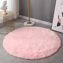 1pc Velvet Fabric Round Carpet, Living Room Gym Yoga Mat Christmas Decor Hanging Basket Swivel Chair Round Cushion Computer Chair Mat Bedroom Cute Bedside Rug