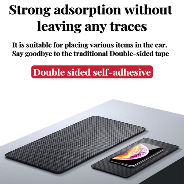 AD 1 Pièce Tapis En Silicone De Support De Téléphone Portable De Voiture Noir Anti-dérapant Pour L'intérieur De La Voiture, Résistant À Haute Température, Convient Pour La Console Centrale