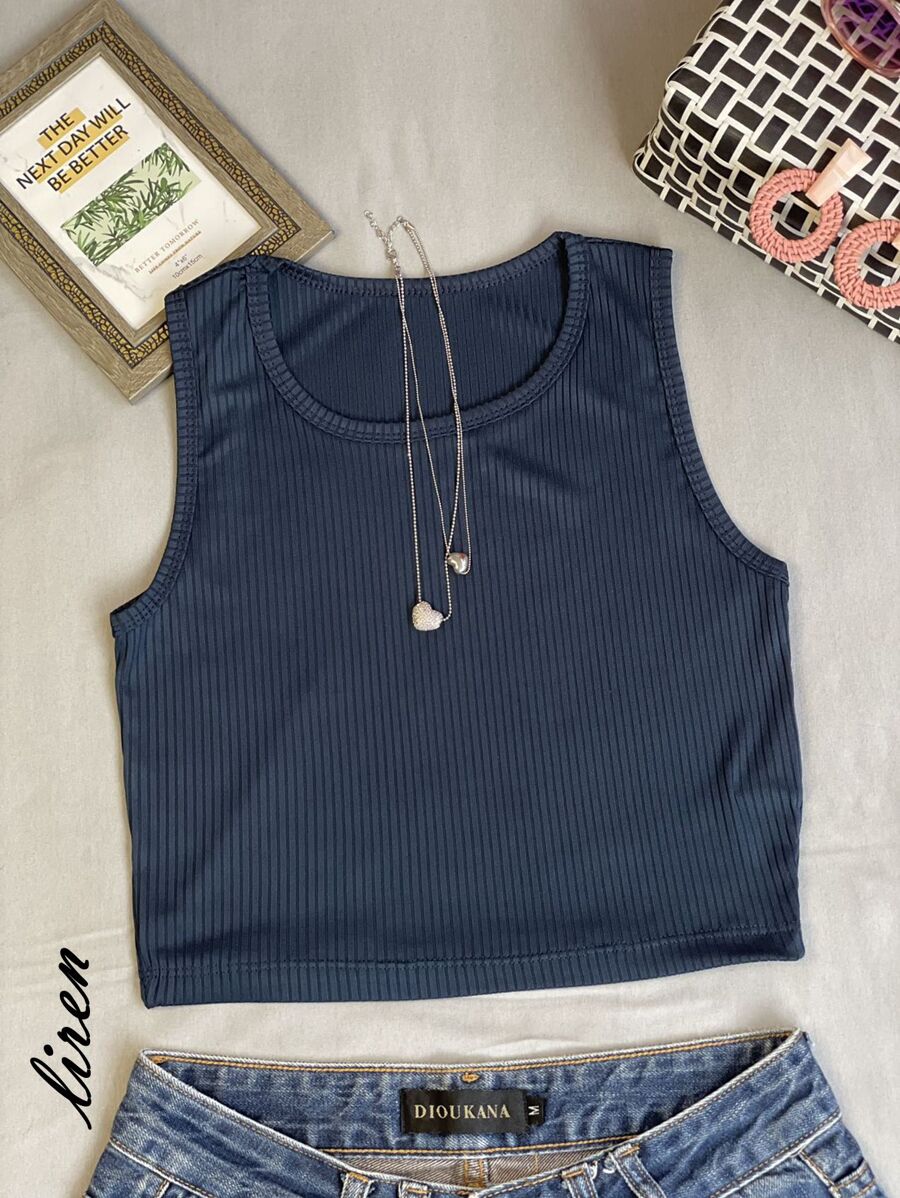Women Tank Tops & Camis - Màu xanh hải quân - Xem 1