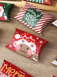 12入組聖誕節裝飾卡通抱枕造型禮品紙盒,混色 - 彩色 - 查看 3
