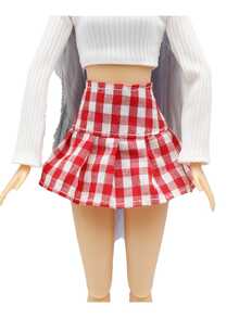 1入組玩偶迷你半身裙,玩具衣服,適合30CM玩偶&1/6bjd - 黑與白 - 查看 5