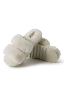 Dearfoams Women's Fireside Benalla Shearling Double Band Slide - 棕色 - 查看 2