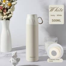 1 pezzo Bottiglia d'acqua isolata in acciaio inossidabile 304 a doppia parete da 500 ml/17 once con coperchio a tenuta stagna e manico - mantiene caldo o freddo per 12 ore - perfetta per sport e viaggi, borraccia per auto, tazza da caffè portatile, campeggio, festa di Ognissanti