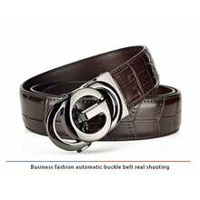 DOOPAI Men Ratchet Belt Fashion Casual Leather Designer Belts With Automatic Buckle,Single Belt With Elegant Gift Box - Coffee Brown - View 10