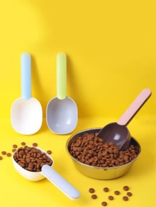 Kitchen Multi-function Rice Scoop Measuring Cup With Seal Clip And Pet Food Scoop For Dogs And Cats - Blue and White - View 2
