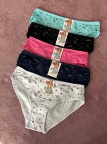 5 bikini Algodón pantaleta cómodos estampados modernos - Multicolor - Ver 2