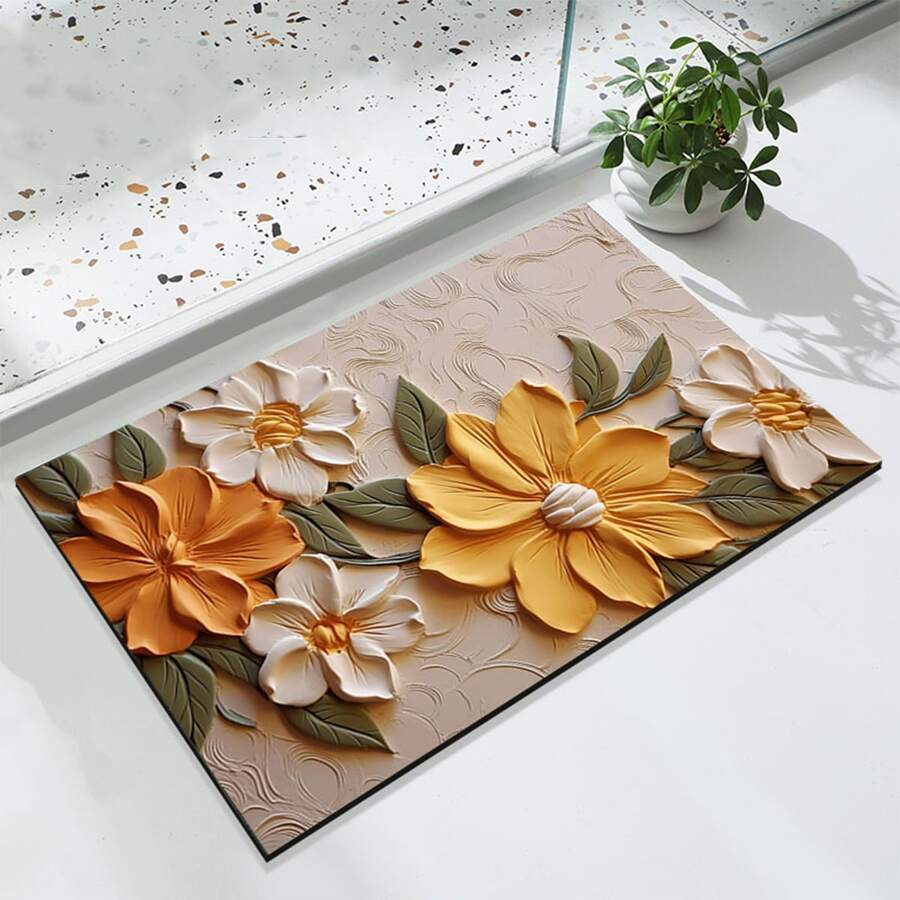 浴室地垫、卫生间入口地毯、硅藻土吸水垫、防滑洗手间地毯 家居浴室装饰 户外地毯 门垫 秋季装饰 浴室配件 返校入口装饰 - 彩色 - 查看 1