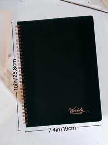 Trees Daily Weekly Planner Notebook 7 Day Work Planner Agenda Undated Personal Productivity Appointment Book Spiral To Do List Notebook With Hourly Schedule, Habit Tracker - Black - View 3