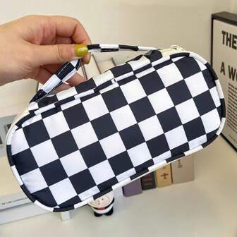 1 st. rutigt mönster pennfodral stor kapacitet Tillbaka till skolan, Tillbaka till skolan, skolmaterial, pennfodral, skolväska, kontorsmaterial