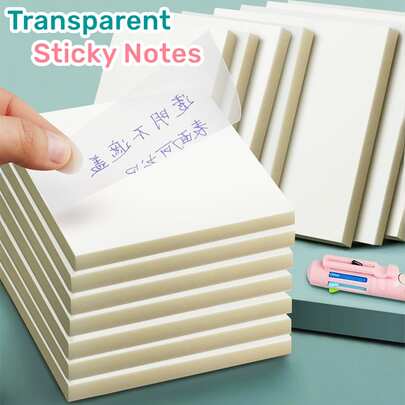 50片清晰防水膠貼,適用於筆記本、學校文具和辦公用品