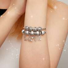 WOSTU 1 Pieza Colgante De Dijes Vintage De Letras A A Z, Colección De 26 Letras De Plata Esterlina 925 Para Pulsera O Brazalete De Plata Esterlina, Joyería Fina De Regalo