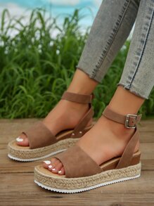Quý cô Nâu Dây thừng Dép quai hậu - màu nâu - Xem 1