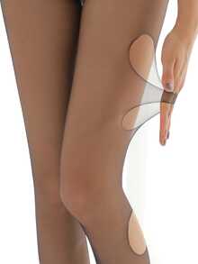 1對女性黑色絲襪,超薄,超透明,不粘絲織物,單色,適用於任何場合