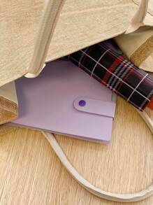 教師感謝禮物女士亞麻布包高容量手提袋畢業禮物豹紋元素印花時尚手提袋學校禮物海灘度假 - 卡其色 - 查看 5