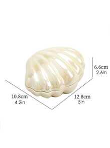 陶瓷海貝形首飾盒,小物碟,家居裝飾創意禮物裝飾品,適用於梳妝台 - 白色 - 查看 5