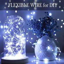 1/20 Pack String Fairy Lights 20LED 7feet/2m Silver Copper Wire Battery Powered Decorations Lights For DIY Crafts Wedding Party Decor(White) - White - View 6