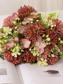 1 Miếng 5-đầu Hoa cúc Bó hoa Với 7 Màu Bóng bàn Trái bóng Hoa In Phấn màu Macaron Phong cách , Lý tưởng Cho máy tính để bàn Đồ trang trí Và Nhiếp ảnh - Màu Đỏ Sâu - Xem 7