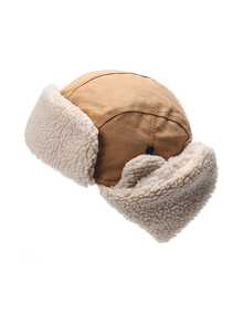 Sombrero Con Orejeras De Color Caqui Cálido Y Cómodo Adecuado Para Su Uso En Invierno - Caqui - Ver 2
