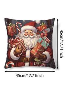 1pc Christmas Themed Digital Printed Pillowcase - Multi-color - View 7