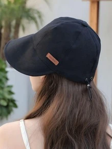 1 chiếc mũ xô, Được phép đội mũ cả hai mặt, mũ chống nắng, tấm che nắng, Mũ du lịch, Mũ đi biển, mũ mùa hè - màu đen - Xem 3