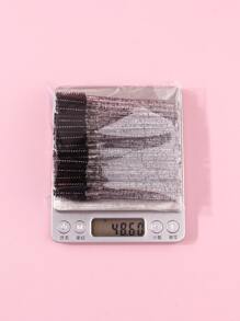 50入組柔軟可彎曲的睫毛刷和眉梳，攜帶方便的螺旋化妝刷，適用於多種用途 - 黑與白 - 查看 10