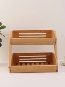 1 Pieza De Estante De Almacenamiento De Frutas De 2 Niveles Para La Cocina, Estante De Almacenamiento De Canastas De Verduras Para Cebollas Y Papas - S - Ver 5