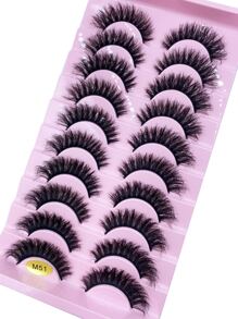 HBZGTLAD 假睫毛,人造假睫毛,20雙合成纖維纖維貓眼形狀超長睫毛延長禮品適合女士和女孩 - 黑色 - 查看 7