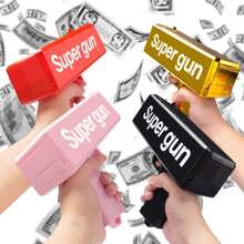 1把粉色貨幣槍射擊噴灑現金發射器玩具,派對必備 - 粉色 - 查看 2