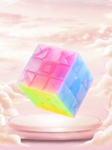 1pc Creative Jelly Cube Speed Magic Cube Puzzle Game Toy For Kids, Birthday Gift - Multicolor - View 1