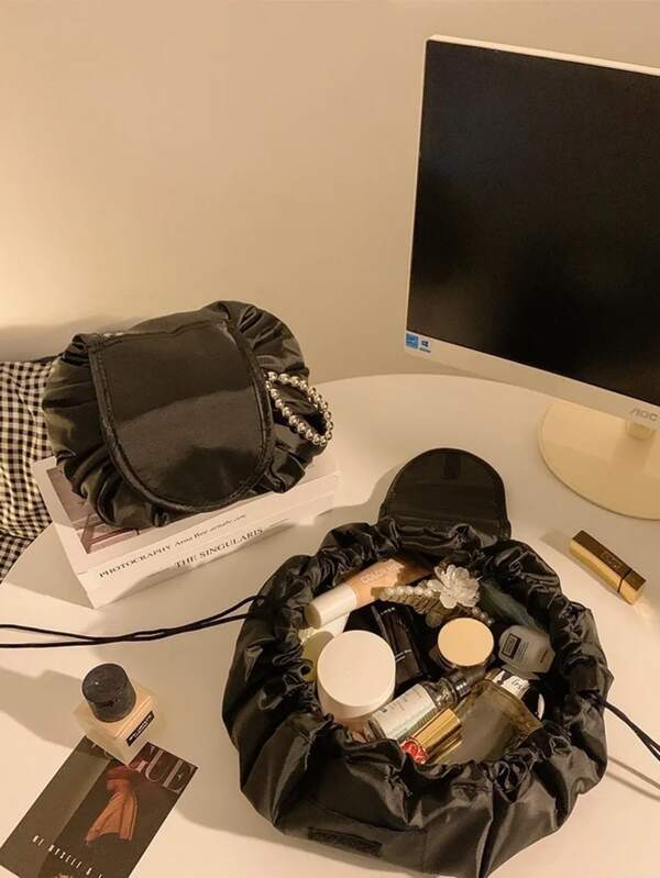 1 Stück Kosmetiktasche Organizer Kulturbeutel mit Kordelzug für Reisen, tragbare Aufbewahrungstasche, Reiseaccessoires, Kreuzfahrtaccessoires, Studentenwohnheim-Accessoires, Kosmetiktasche, Pflegetasche, Kulturtasche, Packwürfel, Geschenke für Freunde und Lehrer, Geburtstagsgeschenke, Heimdekoration, Bad-, Wohnzimmer-, Schlafzimmerdekoration, Schmuckorganizer