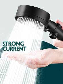 3入組/套黑色手持高壓淋浴噴頭成套工具,5可調節淋浴模式帶淋浴噴頭支架和59英寸(150cm)淋浴軟管,浴室配件 - 黑色 - 查看 9