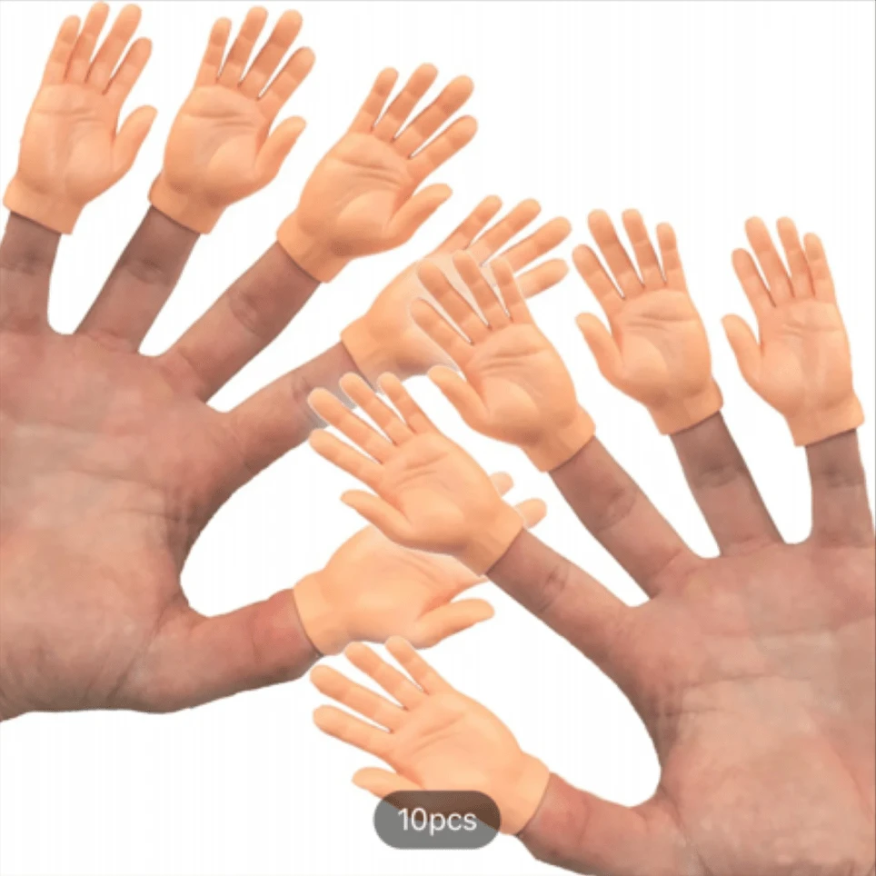 10pcs Tiny Hands Finger Little Finger Puppets Mini Finger Hands Miniature Small Hands - Apricot - View 1