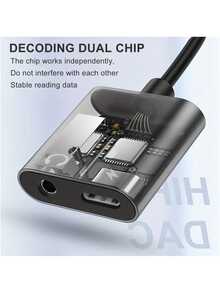 USB c to 3.5mm audio Headphone adapter type c to 3.5mm adapter and Charger Adapter,2-in-1 USB C Charging Port to Aux Audio Jack and Fast Charging Dongle Cable Cord  allows you to connect Type-C enabled phone,  to your 3.5mm audio headphone, speakers or microphones. compatible  with Sam sung Galaxy S23 S22 Ultra/S22+/S21 Ultra/S21+/S20 FE/S20 Plus/S20 Ultra/Note20 Ultra/20+/10/10+/Z Flip /Z Fold/A60/80/8S/Tab S8/S7/S6/S5, Xperia 1/5/XZ3, PIXEL 2/3/4/5/6/6pro/2XL/3XL/4XL, Google PiXEL2/3/4/5/6/6pro PiXEL 2XL/3XL/4XL, One Plus 7/7t/7 PRO/8/8 Pro/8T/9/9 Pro, ipad pro, MacBook Pro/air and switch, Xiaomi Redmi Huawei oppo vivo Smart Phone etc - Black - View 3