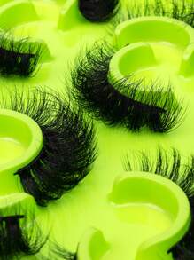 HBZGTLAD 6 cặp Mi giả dày tự nhiên khay xanh - màu đen - Xem 5