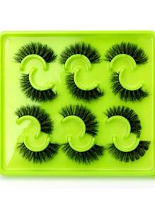 HBZGTLAD 6 cặp Mi giả dày tự nhiên khay xanh - màu đen - Xem 4