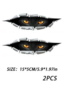 2入組貓眼紋車用後視鏡貼紙 - 彩色 - 查看 4